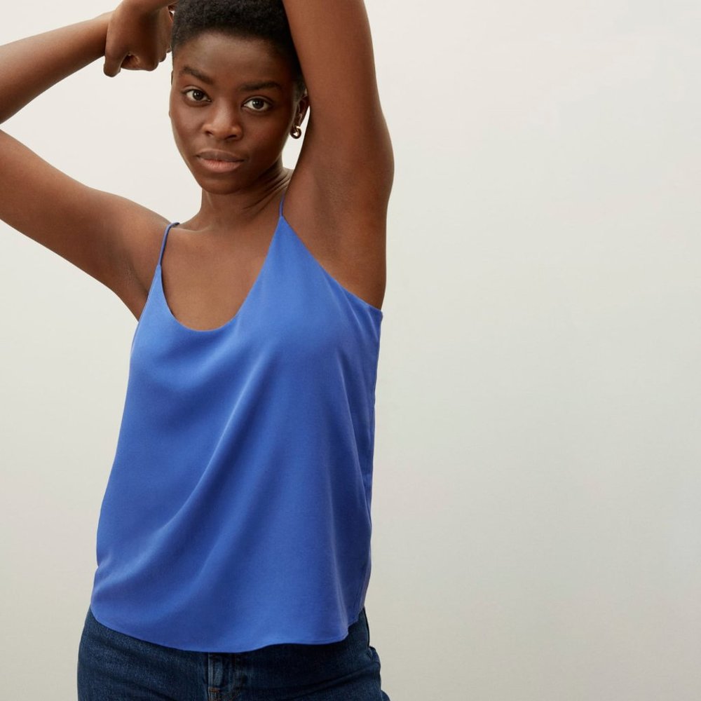 Everlane Clean Silk Cami Blue Size 4 NWT